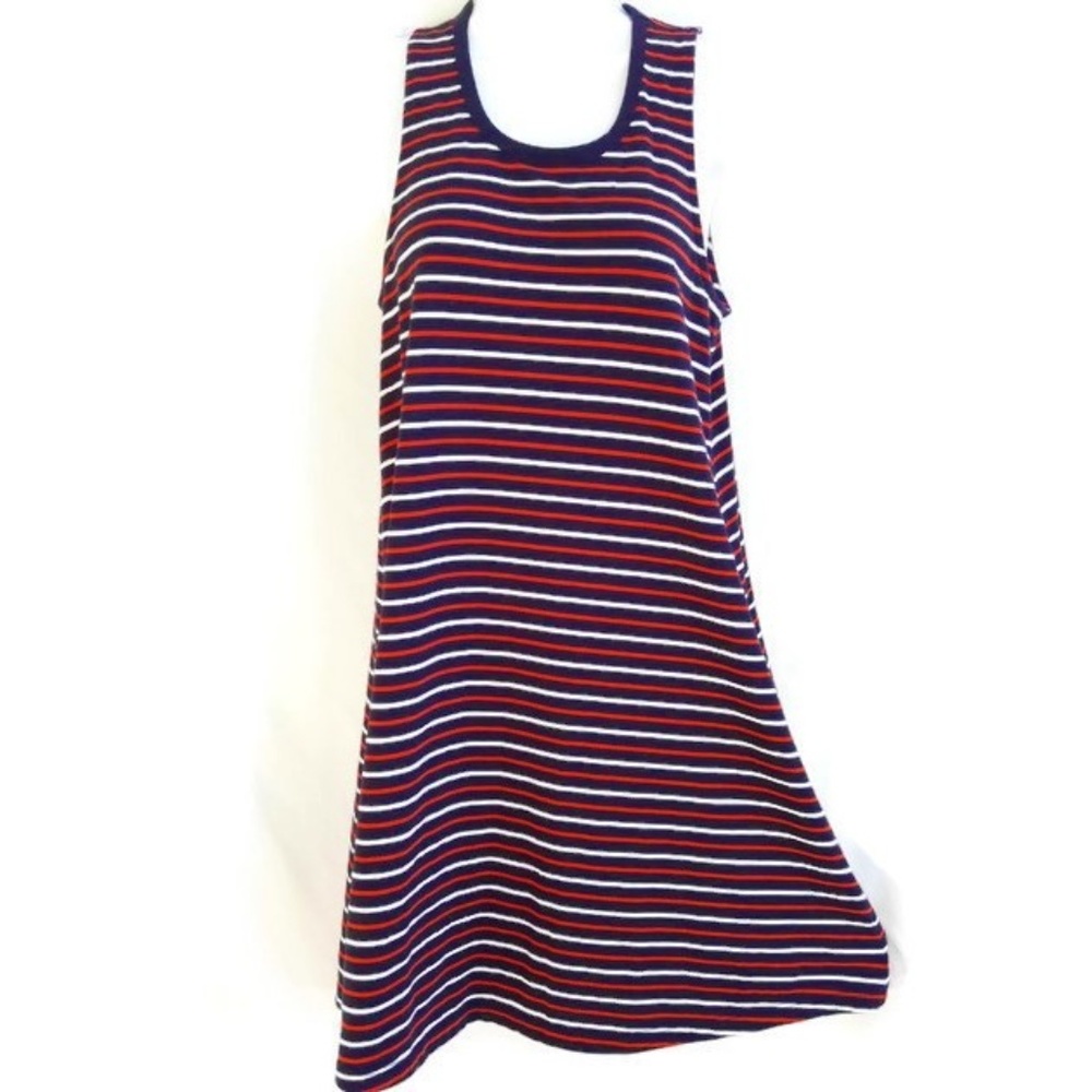 Madewell Tank Dress Stripes Nautical Jersey Knit Shell Red White Blue S